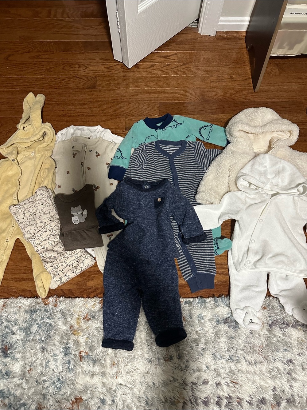 Mixed Baby fall/winter weather Outfit Bundle - Neutral & Blue Tones